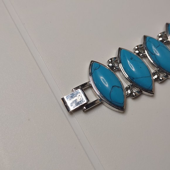 Silver Tone Metal And Blue Plastic Watch - Picture 5 of 12